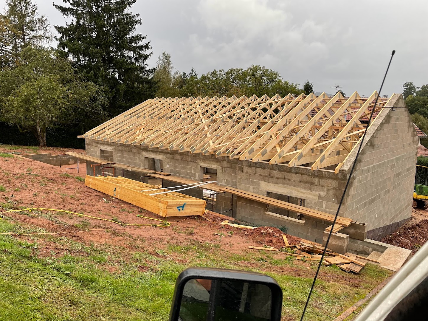 Pose de charpente par BatizenX sur une maison dans les Vosges